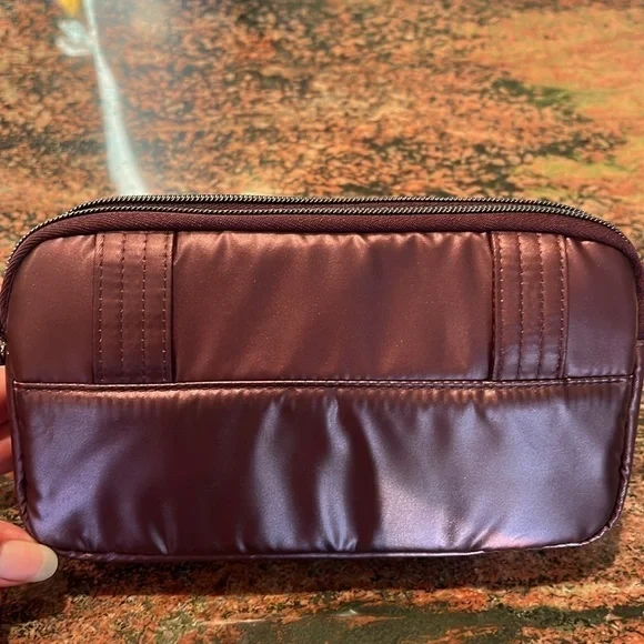 NWOT Lug Quilted Crossbody Bag, Plum Color, Double Zipper w/Strap - Picture 6 of 9